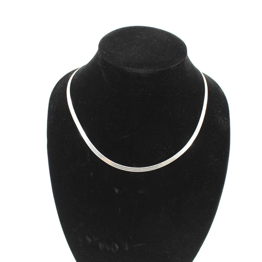 925 Sterling Silver Herringbone Chain Necklace 20” Flat Chain 12g Italy Style